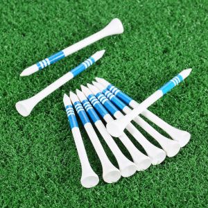 50pcs 83mm En Bois Balle De Golf Tee Bois Professionnel Golf Tees Blanc Avec Bande Bleue Marque Échelle Golf Accessoires Fournitures De Pratique - Neuf