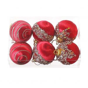 6PCS 2.3 Satin"" Incassable de boules de No&euml;l Ensemble, Accroch&eacute; des D&eacute;corations de l'Arbre de - Neuf