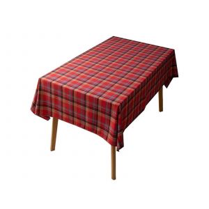 Nappe De No&euml;l &Agrave; Carreaux Rouges 140x100cm, Coton &Eacute;cossais &Agrave; Carreaux - Neuf