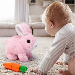 Jouets interactifs pour lapins, lapins qui marchent et parlent, peluche de P&acirc;ques, lapin qui marche-PK - Neuf