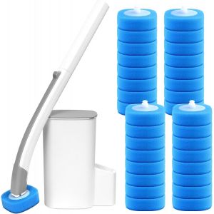 Kal-Lot De 32 Brosses De Toilette Jetables Avec Support, Tête De Brosse De Rechange Jetable, Brosse De Toilette Jetable Avec Support (Brosse Wc Jetable) - Neuf