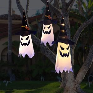Décorations D'halloween, Décoration Extérieure, Suspendus Lumineux Fantôme De La Sorcière Chapeau, Décorations D'halloween, Piscine Extérieure, D'ornements, De Chaîne De Lumières - Neuf