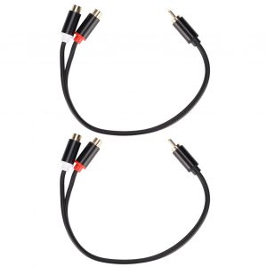 Cable repartiteur RCa 2 pieces, 1 male vers 2 femelles, cable adaptateur RCa stereo en Y plaque or pour caisson de basses HDTV - Neuf