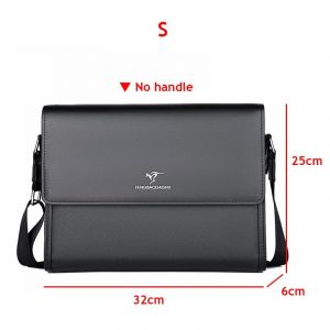 Sac à main en cuir noir pour hommes,étuis à bombes de luxe,sac à bandoulière latéral carré A4,designer,travail,affaires,fourre-tout,avocat initié - Black #A - Neuf