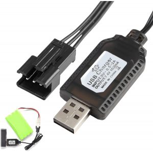 Kal-Chargeur Usb Universel Rc Avec Connecteur Sm-3p, Chargeur Batterie Lipo Pour Batterie Lipo 2s 7.4v -Compatible Voiture Rc, Drone Rc, Bateau Rc, Avion Rc Et Jouets Télécommandés -Indicateur Led-Kalanka - Neuf
