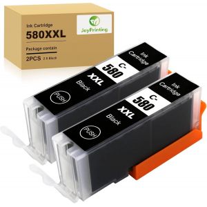 PGI 580 XXL Cartouche Noir pour Canon 580 XXL Cartouches d'encre Multipack Compatible avec Canon Pixma TS705 TS6350 TR8550 TS8350 TS9550 TS6351 TR7550 TS6150 TS6151 TS6250 (2 Black) - Neuf