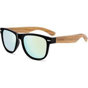 Homme Et Femmes Lunettes De Soleil Polarisées: Monture Bois/Pc Ultra-Légère Lentilles Tac Polarisantes 100% Uv Anti-Blouissement - Ldéales Pour Conduire Voyage Plage Camping - Neuf