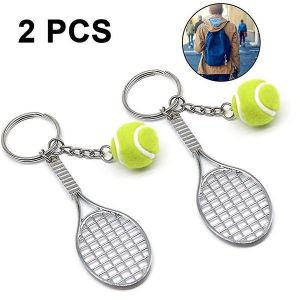 Lot De 2 Mini Porte-Clés De Sport En Métal ¿ Porte-Clés Rotatifs Football Et Basket-Ball Pour Les Amateurs De Sport, Accessoires Durables Et Élégants - Neuf