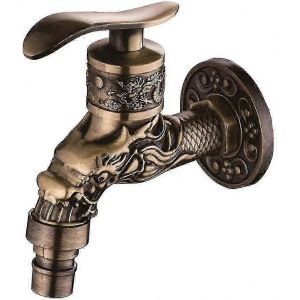 Robinet de machine &agrave; laver r&eacute;tro vintage sculpt&eacute; pour la maison ou le jardin - Mur unique - Neuf