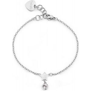 S'agapõ Bracelet Femme En Acier Avec Symbole Étoile | Collection Lumière - Sce27, 185mm, Acier Inoxydable, Cristal - Neuf