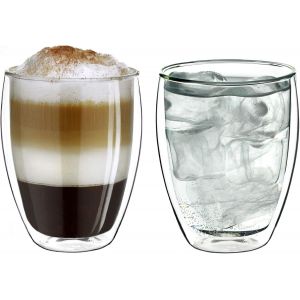 Tianyi-Tasses À Cappuccino À Double Paroi 250 Ml Dg-Hoch, Lot De 2, Grand Verre Thermique À Double Paroi En Verre Borosilicaté, Café, Thé, Verres À Latte, Verres À Double Paroi - Neuf