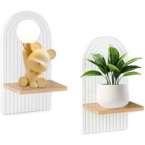 2 pcs &iquest;&iquest;tag&iquest;&iquest;res en Bois pour la D&iquest;&iquest;coration, Planche en Bois D&iquest;&iquest;corative Boh&iquest;&iquest;me,&iquest;&iquest;tag&iquest;&iquest;res Murales en Bois, Etageres Murale pour Salle de Bain, Chambre, Bureau - Neuf