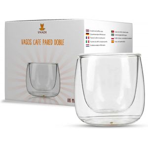Lot De 4 Verres &Agrave; Double Paroi (80 Ml), Verre Borosilicate Transparent, Tasses En Verre, Caf&eacute; Lait, Th&eacute; Latte, Macchiato Shots. Lave-Vaisselle Ok - Neuf