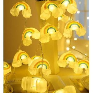 KAL-Bébé Enfants Mignon Arc-En-Ciel Lune Lampe Fée Guirlande Lumineuse Chambre Chaude Lumière Couloir Décor Batterie Fête Noël Vacances Pépinière Cadeau Bricolage Nuit Humeur Lumières Décoration - Neuf
