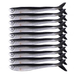 Noir Et Blanc Bionic Petit Poisson Appât De Pêche Souple 8cm - Neuf