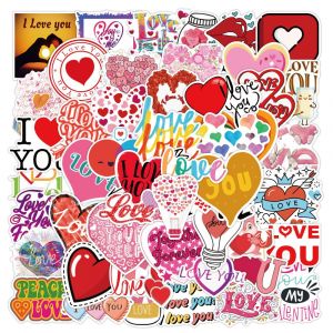 Autocollants D'amour Pour Scrapbooking, Autocollants De Saint-Valentin Pour Enfants, Autocollants De Saint-Valentin En Vinyle Imperm&eacute;ables, Paquet De 50 Pi&egrave;ces - Neuf