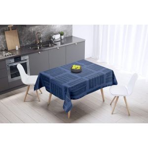 Sjzg-, Anti-Moisissure, S&eacute;chage Rapide, R&eacute;sistant Aux Taches, Lavable En Machine, 100% Polyester Nappe De Table, Bleu, 140 X 140 Cm - Con&ccedil;u Et Fabriqu&eacute; En Turquie - Neuf