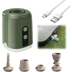 Chenquansarl-Pompe &Agrave; Air &Eacute;lectrique Pompe Gonflable 1600 Mah Gonfleur Matelas Gonflable, Mini Pump Avec 4 Buses, Pompe &Agrave; Air &Eacute;lectrique Portable, Mini Gonfleur &Eacute;lectrique Rechargeable Pour Coussin D - Neuf