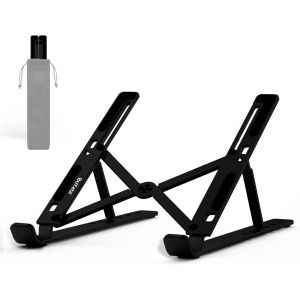 Support Ordinateur Portable, Support De R&eacute;glage De La Hauteur &Agrave; 6 Niveaux, &Eacute;l&eacute;vateur En Aluminium, Compatibilit&eacute; Pour Macbook Air, La Plupart Des Ordinateurs Portables De 10 &Agrave; 15,6 Pouces-Noir - Neuf