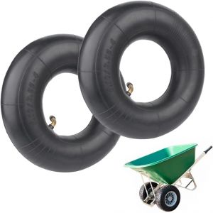 MEVRONISSHOP-2 Pcs Chambre &agrave; air 4.10 3.50-4/410 350-4 Valve Courb&eacute;e, Chambres &agrave; Air de Rechange pour Diable, Brouette, Tondeuse &agrave; Gazon, Voiturette de Golf, Tracteur, Chariot, Remorque - Neuf