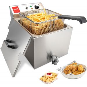 ChenQuanSarl-Friteuse Électrique Professionnelle En Acier Inoxydable 3000W 16L Grand Friteuse Avec Vidange, Panier Et Couvercle Pour Les Restaurants À U Commercial - Neuf
