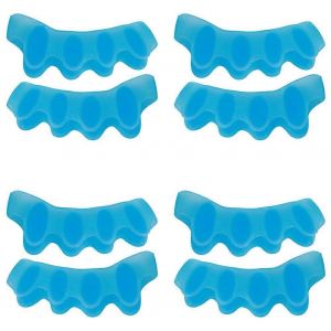 4 Paires Séparateur D'orteils Gel De Silice 2 ? Orthèses De Soulagement De La Douleur D'oignon D'oignon Bleu Taille Moyenne - Neuf