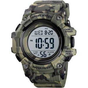 Homme Sport Montre 50m Etanche Outdoor Militaire Led Digitale Alarme Chronom&egrave;tre Montres Bracelet Plastique Er Caoutchouc Double Temps - Neuf