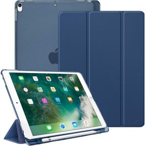 Coque Pour Ipad Air 3 2019 / Ipad Pro 10.5 2017 Étui Transparent Avec Porte-Stylo Housse De Protection Avec Fonction Sommeil/Réveil Automatique, Bleu Marine - Neuf