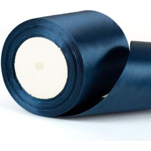 Ruban De Satin Bleu Marine De 10 Cm De Large,10,2 Cm D'&eacute;paisseur,Pour Emballage Cadeau,Travaux Manuels,D&eacute;coration De Noeud De Voiture De Mariage,Emballage Cadeau De G&acirc;teau - Neuf