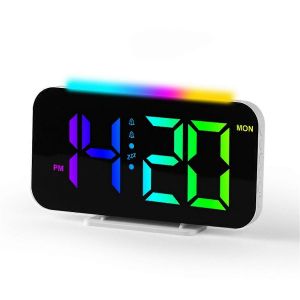 Réveil à affichage RVB Affichage électronique de l'heure à LED Horloge de bureau-A - Neuf
