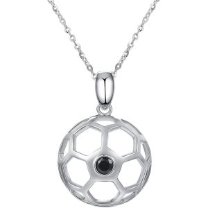 Trahoo-Collier Avec Pendentif En Forme De Ballon De Football 3d Pour Homme - Cadeau D'anniversaire Ou De Noël Pour Fils - Neuf