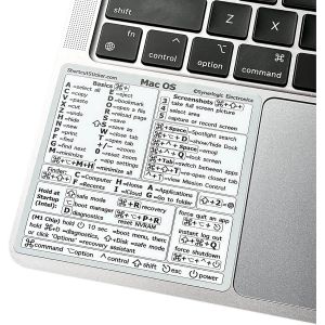 Autocollants De Raccourcis Pour Mac Os | Clavier Macbook Air Et Pro 13 &Agrave; 16" | Vinyle Sans R&eacute;sidus - Neuf