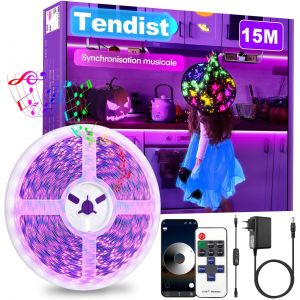 Bandeau Led Noire App Control, Lampe Uv Led Pour F&ecirc;te Avec T&eacute;l&eacute;commande, 60 Leds Smart Lumiere Noire, 24v Neon Lumi&egrave;re Uv Self-Adhesive Pour D&eacute;coration Halloween, Tapisserie, Poster (15 M) - Neuf