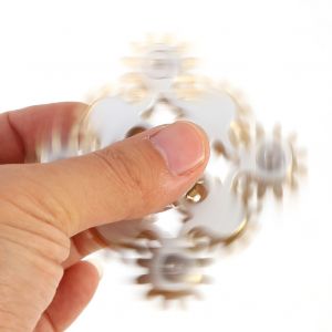 Spinner a main et a doigt, jouet de concentration a grande vitesse, anti-anxiete, TDAH, soulagement du stress, 9 vitesses, argent - Neuf