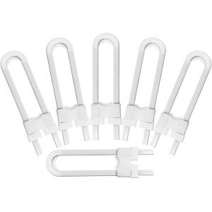 Coulissante Serrure Armoire, Serrures À L'épreuve Des Enfants Pour Les Portes D'armoire, De Sécurité De Bébé En Forme De U Verrous Verrou Pour La Cuisine, Salle De Bains Placard (Pack De 6) - Neuf