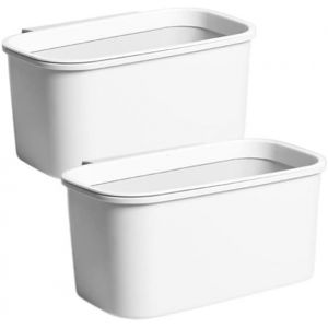 SJZG-Lot De 2 Porte-Gobelets Blancs À Suspendre, 25,4 X 12,7 X 11,4 Cm, Panier De Rangement, Panier De Rangement Pour Chariot À Roulettes, Seaux Suspendus, Seau De Rangement, Pot De Rangement De - Neuf