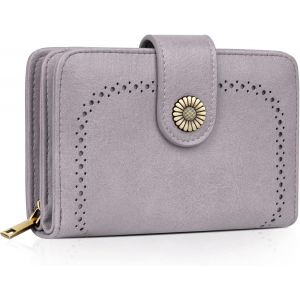 CAUC-Portefeuille Femme Vintage en Simili Cuir - Porte Monnaie Zipp&eacute; avec 16 Cartes et RFID Blocage - Portefeuille Moyen Cadeau &Eacute;l&eacute;gant pour Femme (Coffret Cadeau Inclus) - Neuf