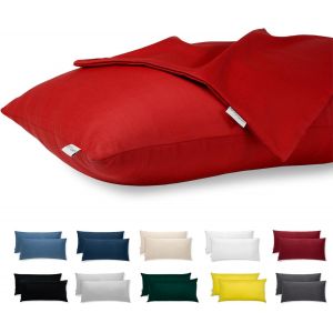 Cauc-Taie D'oreiller 40x70 Coton Satin Premium Lot De 2 Housse Coussin Pour Coussins Canap&eacute;/Lit Tissu Super Doux Resistant Et Lavable Hypoallerg&eacute;nique Anti-Acariens Avec Fermeture &Eacute;clair Invisible - Neuf