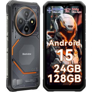 Blackview Fort 2 T&eacute;l&eacute;phone Portable Incassable 6.56" 24Go+128Go 5000mAh 16MP AI Cam&eacute;ra Smartphone Android 15 NFC Dual SIM GPS - Noir - Neuf