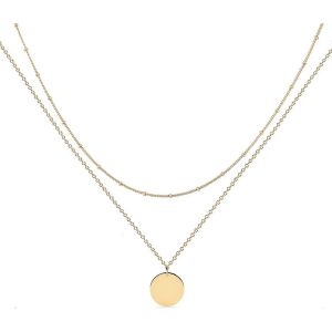 Layered Heart Collier Pendentif Fait À La Main Plaqué Or Délicat Choker Barre Fléchée Superposition - Neuf