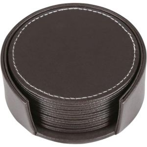 Lot De 6 Dessous De Verre En Cuir Pour Boissons, Protection De Table Antidérapante Pour Tous Types De Tables, Avec Support (Marron) - Neuf