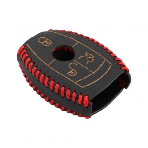 Etui a cles de voiture fait main avec porte-cles pour Mercedes-Benz (ligne rouge) - Neuf