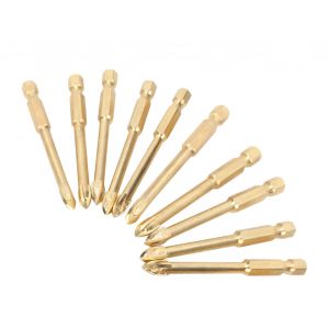 Lot de 10 forets a tete cruciforme en carbure a tige hexagonale pour carrelage, verre, marbre (12 mm) - Neuf