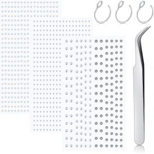 Nbgcm-Faux Piercing Nez Pierres Précieuses Autocollantes 3 Pièces Avec Pincettes Faux Nez Anneau, Fake Piercing Levre, Oreille, Sourcils- Bling Stick Visage Bijoux 2/2.5/3/4mm - Neuf