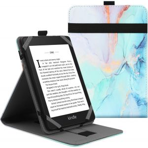 Coque De Protection Universel Pour Kindle Paperwhite Kobo Liseuse 6 Pouces,Étui Folio Compatible Avec La Liseuse Sony/Kobo/Tolino/Pocketbook/Kindle 6"",Avec Support Multi Angles-Marble Blue - Neuf