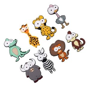 Lot de 8 aimants de réfrigérateur, jouets éducatifs en forme d'animaux pour enfants, PVC, caoutchouc souple, aimant, multicolore. - Neuf
