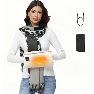 Chauffe-Mains &Eacute;lectrique Sans Fil Avec Batterie Externe De 10 000 Mah - Coussin Chauffant Multifonction Portable Pour Dos, Ventre, Cou, &Eacute;paules - S&ucirc;r Et Doux - Id&eacute;al Pour L'ext&eacute;rieur, Les Voyages - Neuf