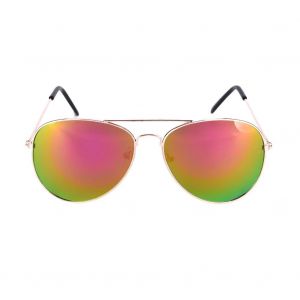 Lunettes De Soleil &Agrave; Monture En Alliage De Lentille Ac De Protection Uv R&eacute;tror&eacute;fl&eacute;chissante (Monture Dor&eacute;e Violet Rouge Lentille) - Neuf