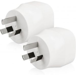 ERYI-2X Adaptateur Voyage Australie - Adaptateur Compact Schuko Type I - Compatible Prise Australie Nouvelle-Zélande Argentine Chine - Blanc - Neuf