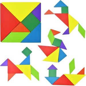 KAL-Tangram Enfant Magnetique,Tangram Enfant, 7 Pièces Jeu Tangram, Adapté Aux Cadeaux De Fête Pour Enfants, Jeux Intellectuels, Puzzle De Jeux De Voyage, Adapté Aux Enfants De 3 Ans Et Plus - Neuf